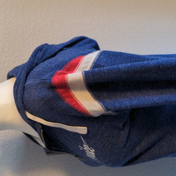 Vintage Old School Style Nike Full Zip Lightweight Hoodie Red, White, and Blue - Picture 3 of 6